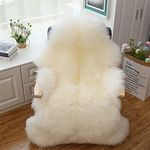 Altlue Real Genuine Sheepskin Rug Natural Sheepskin Throw Real Full Sheepskin Rugs Fluffy Fur Rug Authentic Sheepskin Seat Covers For Chairs Sheepskin Seat Pads Cushion (70X100cm)