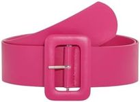 SHENHE Women's Leather Waist Belts Square Buckle Belt for Jeans Pants Dress Hot Pink suit waist size:29.5-33.5"