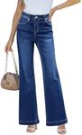 LookbookStore high Rise Wide Leg Jeans for Women Blue Jeans for Women Baggy Jeans Women Stretch Jeans Wide Leg Pants Women Denim Jeans Outfit Work Blue Size X-Small Size 0 2