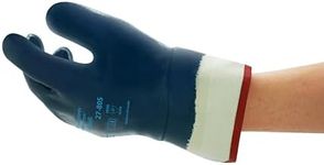Ansell ActivArmr 27-805 Heavy Duty Work Gloves, Abrasion and Cut Resistant Nitrile Coating, Waterproof and Oil Repellent, Extra-Tough Safety Gloves for Professionals, Blue, Size XL (12 Pairs)
