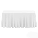 Lann's Linens - 90" x 156" Premium Tablecloth for Wedding/Banquet/Restaurant - Rectangular Polyester Fabric Table Cloth - White