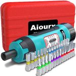 Aiourx 1/4 Inch Drive Torque Screwdriver Wrench Set, 10-70 in.-lb, 31-Pieces Torque Wrench Bits Set for Maintenance, Tools, Bike Repairing and Mounting Blue-Green