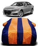 RAIN SPOOF 190T Imported Fabric Car Cover for Honda Accord with Ultra Surface Body Protection (Orange Stripes)