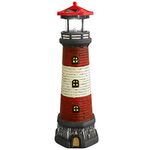 Yardwe Solar Light Tower Solar Powered Light Solar Lamps Solar Garden Lighthouse Resin Lighthouse Statue Outdoor Solar Lantern Outdoor Decoration Lighthouse Towers Statue Lighthouse Decor