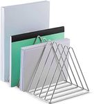 Cri8Hub Triangle Wire Magazine s Folder Stand Desktop File Organizer Holder Book Shelf, 7 Slot File Sorter | For Office | Home Decore |(Silver) File Holder