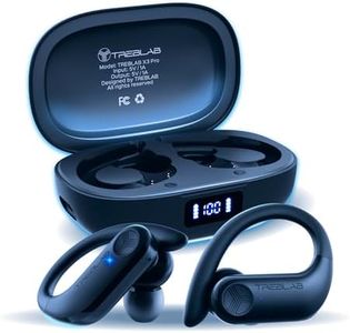 TREBLAB X3 Pro - Workout True Wireless Earbuds, Comfortable Earhooks, Bluetooth 5.3, Punchy Bass, Noise Isolation, 145H Playtime, IPX5 Waterproof, Sweatproof, 2 Mics for Calls, Sport Bluetooth Earbuds
