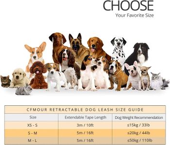 CFMOUR Retractable Dog Lead, 5m – Grey