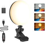 Light for Video Recording, 3 Color & 5 Brightness Video Light Clip on Desktop Monitor, Timer Setting with USB Plug Webcam Light for Meeting, Video Calls, Remote Working, Live Streaming - 6.3''