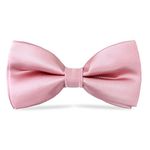 Mens Classic Pre-Tied Bow Ties - Adjustable Silk Formal Tuxedo Wedding Bowtie by WELROG（Pink）