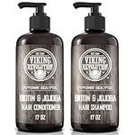 Viking Revolution - Mens Shampoo - Mens Shampoo And Conditioner - 2 x 500 ml - Natural Shampoo with Jojoba Oil and Mint Oil - Peppermint & Eucalpytus Shampoo Men