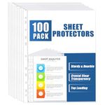 Aitakatta 100 Pack Clear Document Folder, Sheet Protectors 11-Hole Fit for A4 Paper, Waterproof Transparent Document Bag Paper Holder File Folder(A4,100pc)