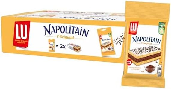 LU - Napolitain - Gâteaux Individuels Moelleux Fourrés au Chocolat - Idéal pour le Goûter des Enfants - Format Pocket Pratique - Fabriqué en France - Carton de 24 sachets de 2 gâteaux