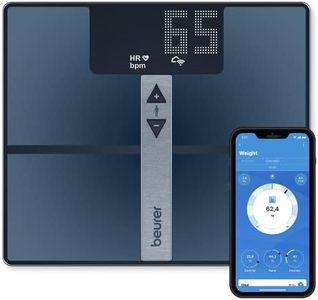 Beurer BF 980 Pèse-personne de diagnostic avec WIFI et Bluetooth, enregistrement de l'analyse et évaluation graphique des valeurs corporelles par application, mesure de la fréquence cardiaque