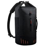 Dry Bag Upgraded 45L/40L/30L/20L Multifunction Waterproof Bag Dry Sack with Phone Dry Bag or Shoulder Pads, Perfect for Paddleboarding/Kayaking/Canoeing/Camping/Fishing/Swimming/Rafting, Black, 20L,