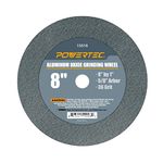 POWERTEC 15516 Aluminum Oxide Grinding Wheel 36 Grit, 8" x 1" with 5/8" Arbor