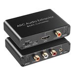 atdaraz HDMI ARC Audio Extractor 192KHz DAC Converter ARC Audio Extractor Support Digital HDMI Audio to Analog Stereo Audio RCA L/R Coaxial SPDIF and 3.5mm Jack ARC Audio Adapter for TV