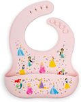 Simple Modern Disney Princess Silicone Baby Bib | Waterproof & BPA-Free Plastic Feeding Bibs with Food Catcher for Babies, Boys, Girls, Toddlers | Princess Rainbows