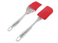 Clazkit - YH1109 Silicone Brush and Spatula Set, 2-Pieces, Red