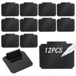 Basket Labels Clip On for Storage Bins, 12pcs Basket Bin Label Clips Holder Removable Kitchen Chalkboard Pantry Label for Containers