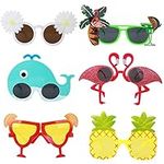 Hileyu Luau Party Sunglasses 6 Pairs Tropical Party Sunglasses Funny Novelty Glasses for Adults Kids Hawaiian Fancy Dress Party Photo Booth Props Summer Beach Party Favors Supplies Decoration