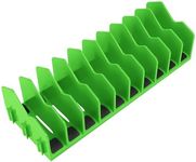 HURRICANE Plier Organizer Rack, 10-Slot Pliers Rack with Non-Slip Rubber Base, Tool Organizer, Tool Drawer Toolbox Storage, Green, Extendable Design, Fit 3” H, 1 Pack