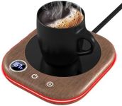 Coffee Mug Warmer Smart Cup Warmer for Desk, Upgrade Coffee Warmer with LED Light, 3 Temperature Control and Auto Shut Off Electric Beverage Warmer for Heating Coffee Milk Tea and Hot Chocolate（Wood）