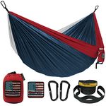 Wise Owl Outfitters Camping Hammock With Tree Straps by Single & Double Portable Lightweight Heavy Duty Nylon Hammocks - Best Camp Gear for Outdoors, Beach, Hiking - DO Liberty