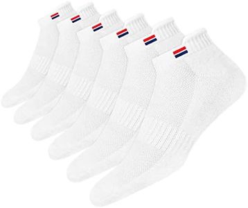 NAVYSPORT Men's Sports Socks Cotton Cushioned Ankle Socks for Running, Gym, Training, Pack of 6, UK Size: 9-11