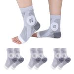 3 Pairs Neuropathy Socks for Women & Men, Toeless Compression Socks for Neuropathy Pain, Ankle Compression Socks Sleeve for Plantar Fasciitis Relief (Gray (3 Pcs), Large)