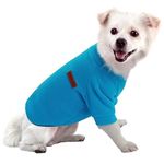 HuaLiSiJi Dog Sweater Small Chihuahua Sweater Dog Sweatshirts, Warm and Lightweight, with a Soft Texture, Easy to Wear and Bright Colors (Blue, Medium)