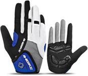 INBIKE Bike Gloves Cycling Gloves Full Finger Padded Bicycle Gloves MTB Men Women Youth Blue Medium