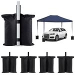 ADERTOS 5 Pack Gazebo Weights Bag 600D Sand Bags Tent Sandbags Industrial Sand Weight Bags Heavy Duty Gazebo Feet Sandbags Stand for Pop up Canopy Tent Parasols Canopies Shade (Black, Double-Stitched)