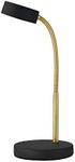 Globe Electric Desk Lamp, Gold Gooseneck, Matte Black Finish, 5W Energy Star Integrated LED, 250 Lumens 30061, 15.45", Black & Gold