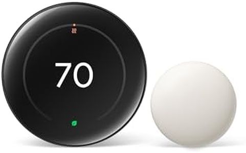 Google Nest Learning Thermostat (4th Gen, 2024) with Nest Temperature Sensor - Energy Saving Smart Thermostat with Adaptive Eco - Works with Alexa and Google Home App - Polished Obsidian