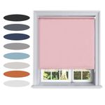 Lister Cartwright Blackout Plain Roller Blinds Windows Blind Easy Fit Child Safety Included (Pink, 60 cm Width x 160 cm Drop)