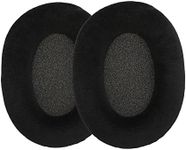 kwmobile 2X Earpad Compatible with Sennheiser Game ONE/Game Zero / HD380PRO / PXC450 / PXC350 / PC350 / PC360 - Replacement Velour Earpad Cushion for Headphones - Black