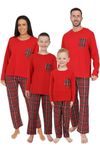 Ladies Family Matching Red Tartan Long Cotton Pyjamas (16-18)