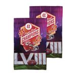 Northwest NFL Kansas City Chiefs Super Bowl LVIII Champions Fan Towel 2-Pack, 16" x 25", Re Take Multi Champs