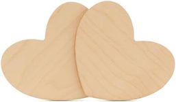 DIY Wooden Heart Cutouts for Crafts 5-1/2 inch, 1/8 inch Thick, Pack of 5 Unfinished Shapes for Valentines Day Décor, by Woodpeckers