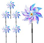 5PCS Pigeon Deterrent Reflective Bird Repellent Windmill Bird Deterrent Windmills for Garden Bird Scarers for Gardens Windmills (Silver 5pcs) (5PCS Variable color)