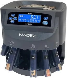 Nadex S540 Pro | Coin Counter, Sorter, and Wrapper | Sorts up to 300 Coins Per Minute | Comes with 48 Preformed Wrappers (Gray)