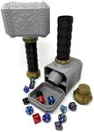 MunnyGrubbers - Hammer Dice Tower - (Random Dice Set Included) - Dice Holder - Dice Roller - Tabletop RPG Accessory - Dungeons and Dragons - DND - D&D - (Short)