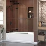 DreamLine Aqua Ultra 48 in. W x 58 in. H Frameless Hinged Tub Door in Matte Black