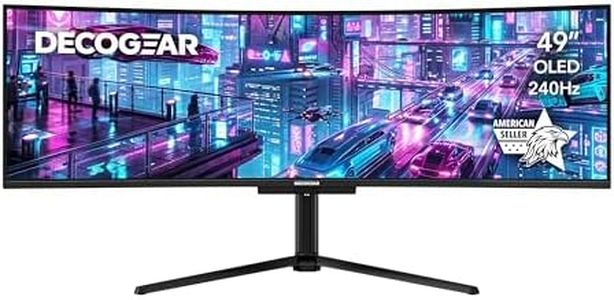 Deco Gear 49" QD-OLED 240Hz Curved Ultrawide Gaming Monitor - 5120×1440 DQHD, 32:9 Dual-QHD Display, 0.03 ms Response, HDR400 True Black, 90W USB-C, KVM, Adaptive Sync, RGB Lighting
