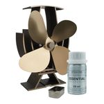 Forest Master SuperFast Air Stove Fan with Fragrance Holder - Wood Burners and Log Burners - Efficient Heat Distribution and Scented Ambiance (Includes Fragrance) (Brushed Bronze)