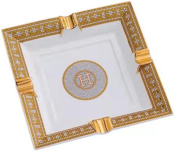 BAKEBK Tabletop Ashtray,Cigar Ashtray for Indoor or Outdoor Use,European Porcelain Ashtray,Cigar Cigarette Ashtray for Patio/Outside/Indoor Ashtray
