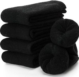 EBMORE 5 Pairs Womens Merino Wool Thermal Socks Winter Thick Warm Hiking Cozy Crew Comfy Boot Socks, Black (5 Pairs), One Size