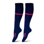 CAPTAIN GOAL SUPER Knee High Men & Women Football socks Soccer Socks Sports Socks (PACK OF 2) (NAVY BLUE)