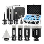 Diamond Core Drill Bits Set 9pcs, DT-DIATOOL Diamond Tile Hole Saw Kit 6/6/8/19/25/35/51mm+35mm Chemfer Bit+Hex Adapter for Porcelain Ceramic Tile Marble Granite