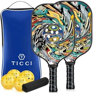 Pickleball Paddles Set of 2, USAPA Approved Fiberglass Pickleball Set with 4 Balls & Carry Bag, Lightweight Rackets for Beginners & Adults